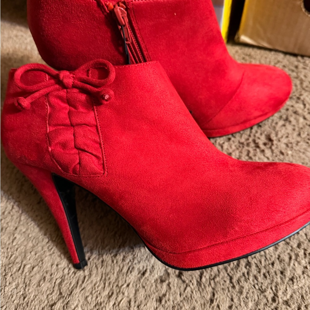 Impo Vibrant Red Ankle Booties